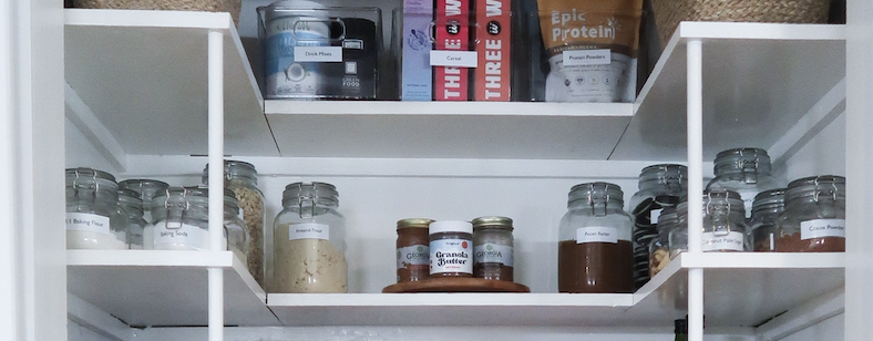 labeled items in pantry