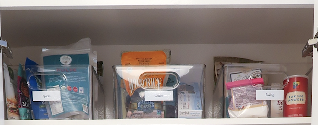 pantry labeled items